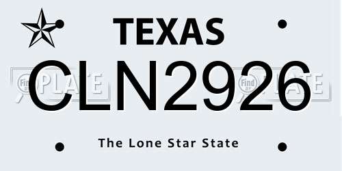 CLN2926 Texas License Plate