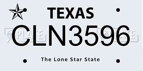 CLN3596 Texas License Plate
