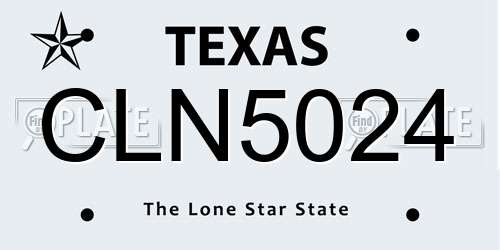 CLN5024 Texas License Plate