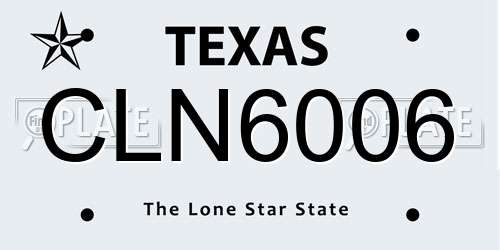 CLN6006 Texas License Plate