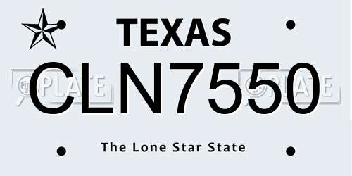 CLN7550 Texas License Plate