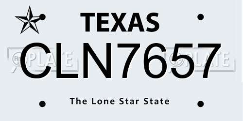 CLN7657 Texas License Plate