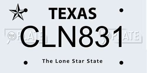 CLN831 Texas License Plate