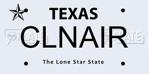 CLNAIR Texas License Plate