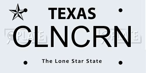 CLNCRN Texas License Plate