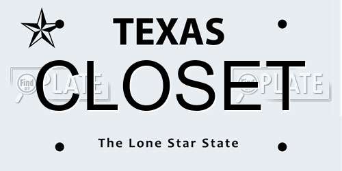 CLOSET Texas License Plate