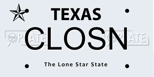 CLOSN Texas License Plate