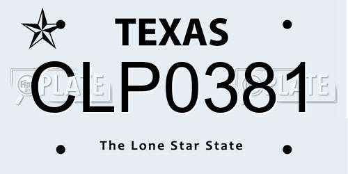 CLP0381 Texas License Plate