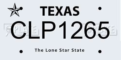 CLP1265 Texas License Plate