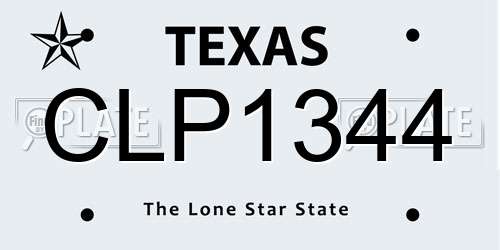 CLP1344 Texas License Plate