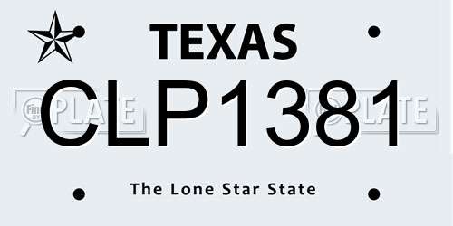 CLP1381 Texas License Plate