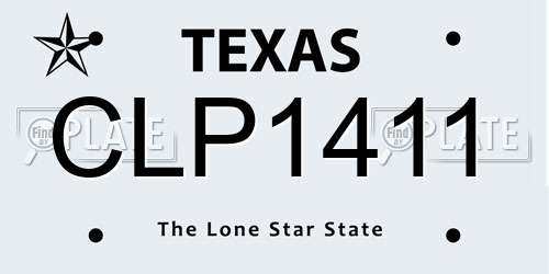 CLP1411 Texas License Plate