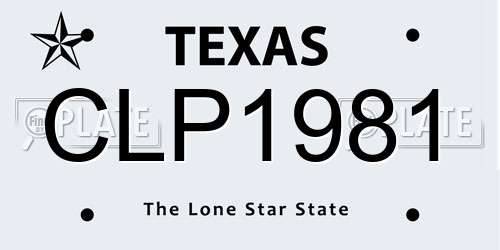 CLP1981 Texas License Plate