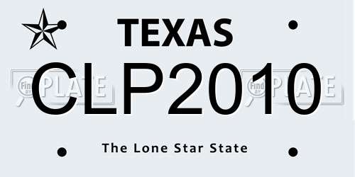 CLP2010 Texas License Plate