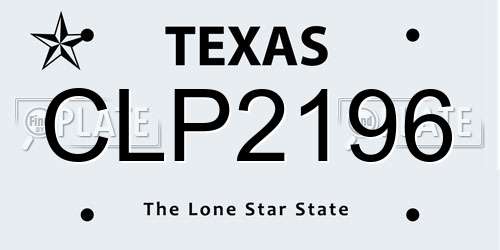 CLP2196 Texas License Plate