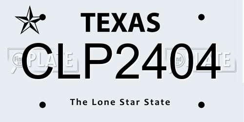 CLP2404 Texas License Plate