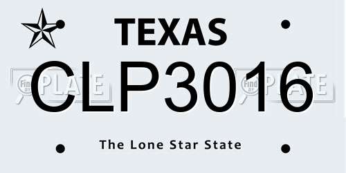 CLP3016 Texas License Plate