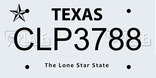 CLP3788 Texas License Plate