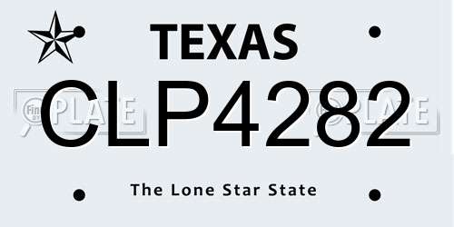 CLP4282 Texas License Plate