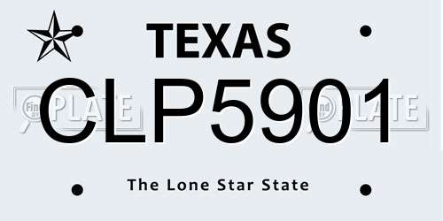 CLP5901 Texas License Plate