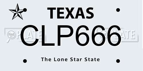CLP666 Texas License Plate