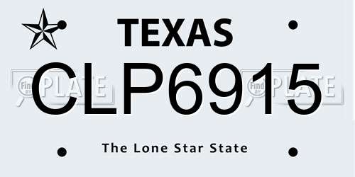 CLP6915 Texas License Plate