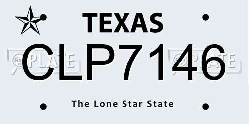 CLP7146 Texas License Plate