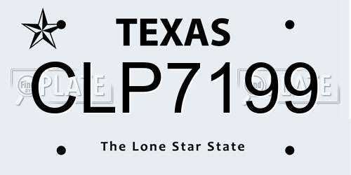 CLP7199 Texas License Plate