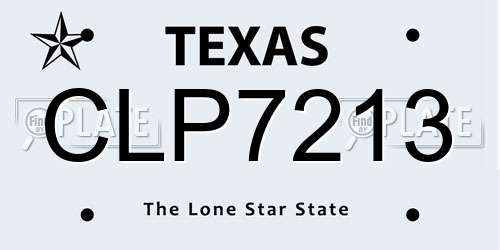 CLP7213 Texas License Plate