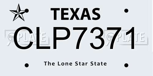 CLP7371 Texas License Plate