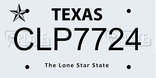 CLP7724 Texas License Plate