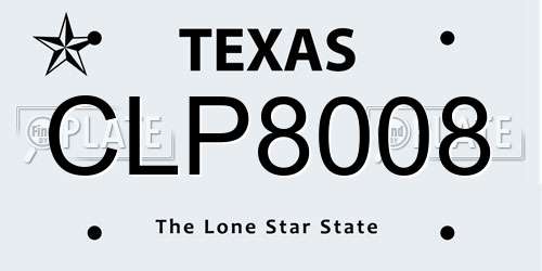 CLP8008 Texas License Plate