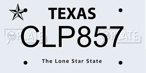 CLP857 Texas License Plate