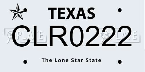 CLR0222 Texas License Plate