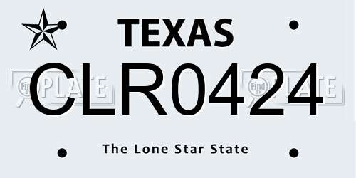 CLR0424 Texas License Plate