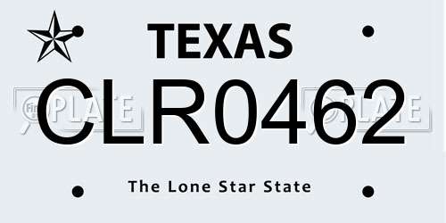 CLR0462 Texas License Plate