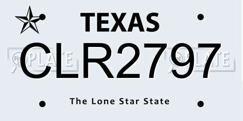 CLR2797 Texas License Plate