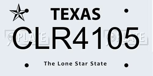 CLR4105 Texas License Plate