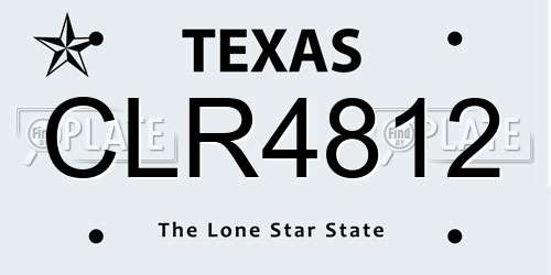 CLR4812 Texas License Plate