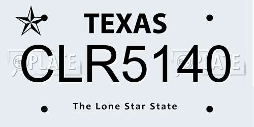 CLR5140 Texas License Plate