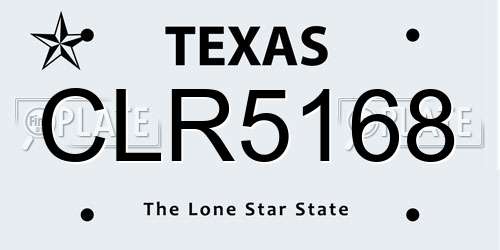 CLR5168 Texas License Plate
