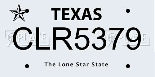 CLR5379 Texas License Plate
