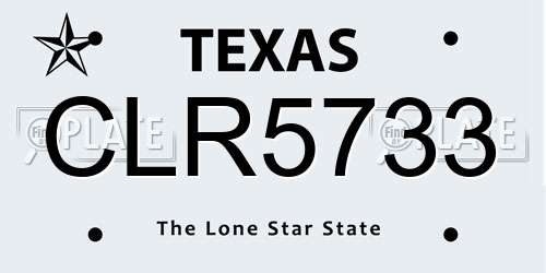 CLR5733 Texas License Plate