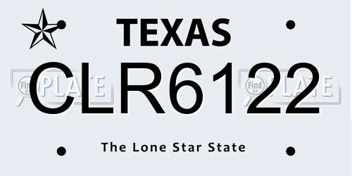 CLR6122 Texas License Plate