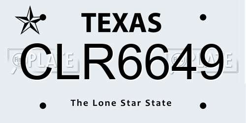 CLR6649 Texas License Plate