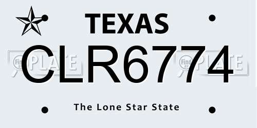 CLR6774 Texas License Plate