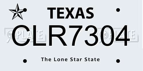 CLR7304 Texas License Plate