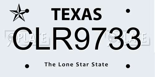 CLR9733 Texas License Plate