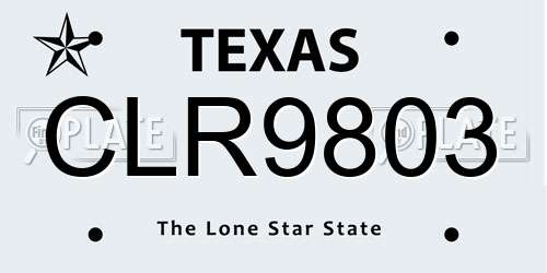 CLR9803 Texas License Plate