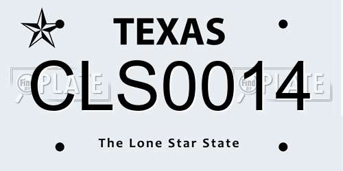 CLS0014 Texas License Plate